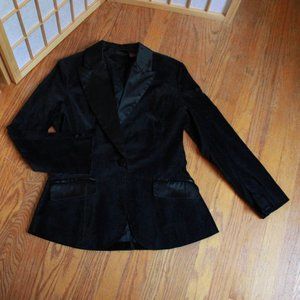 Shape FX Petite Satin Trim Velvety Blazer Jacket